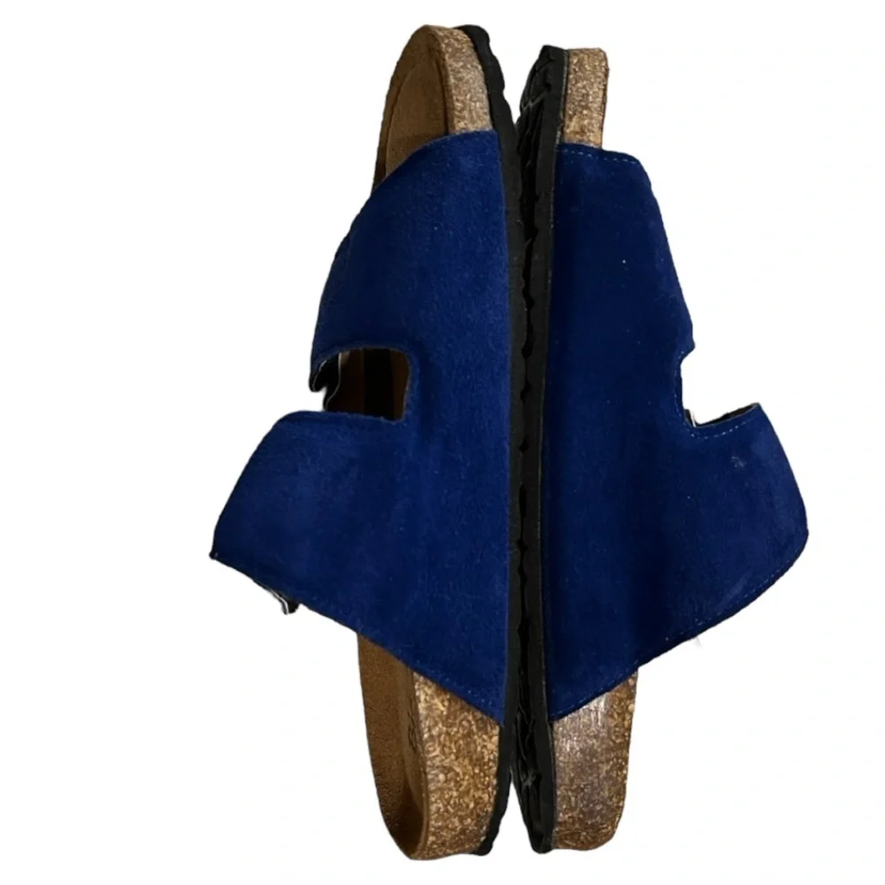 BIO GOLD Blue Slide Cork Bottom Soles Size 7.5